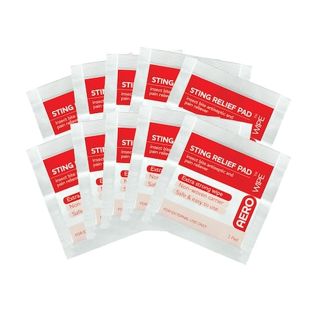 Aero Healthcare Aerowipe Sting Relief Wipe 10/Bag AW6010